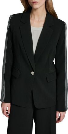 Karl Lagerfeld Side Stripe Blazer in Black at Nordstrom, Size 14