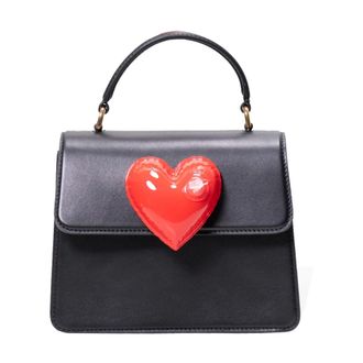 Moschino Tassen, Dames, Zwart, ONE Size, Leer, Inflatable Heart Leather Bag