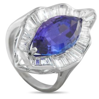 Luxury Bazaar Platinum 1.80ct Diamond and Tanzanite Ring MF26-122325