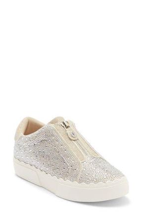 Anne Klein Cadia Zip Embellished Sneaker in Platinum at Nordstrom Rack, Size 7.5
