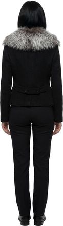 Dolce & Gabbana Womens Gray Virgin Wool Full-Length Jacket Clothing
