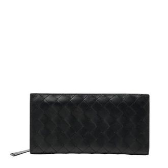 Bottega Veneta Pre-owned Wallets, male, Black, Size: ONE SIZE Pre-owned Intrecciato Leather Long Wallet