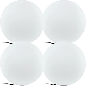 Loops 4 PACK IP65 Outdoor Garden Ball Light White Plastic 1x 40W E27 500mm Globe