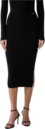 Fracomina Falda de punto entallada de largo medio - Skirts - Mujer - Negro - XL