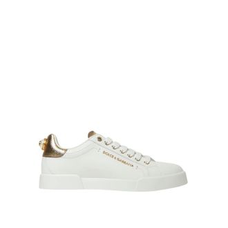 Dolce & Gabbana Leather Trainers with Lace-up Closure and Rubber Sole