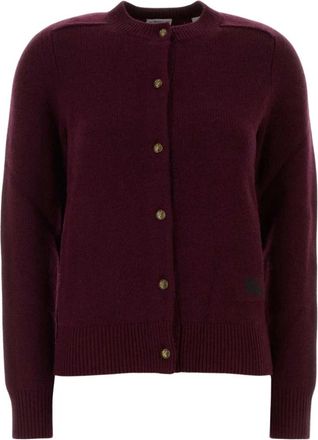 Burberry Stretch Cashmere Blend Cardigan - Dames - Cashmere truien - Paars - XS - Kasjmier - Truien & Vesten