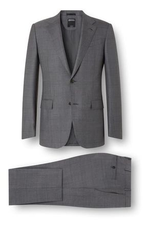 Ermenegildo Zegna Check 15Milmil15 Wool Suit in Grey at Nordstrom, Size 48 Us