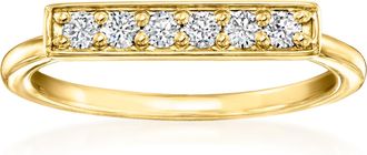 RS Pure by Ross-Simons Lab-Grown Diamond Bar Ring in 18kt Gold Vermeil