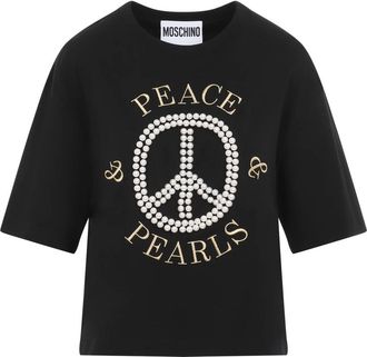Moschino Zwarte T-Shirt Collectie - Dames - T-shirts - Zwart - XS - Katoen - Tops