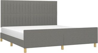 vidaXL Cama Sin Colch&oacute;n De Tela Gris Oscuro 160x200 Cm Vidaxl