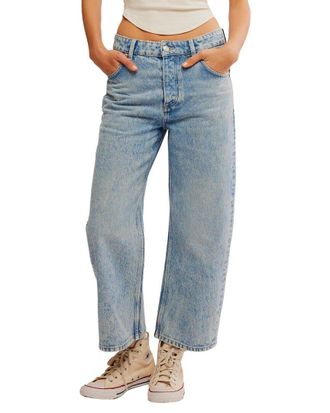 Free People Deep Trance Low-Rise Barrel Jean