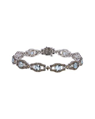Le Vian 14K 7.65 Ct. Tw. Diamond & Sea Blue Aquamarine Bracelet