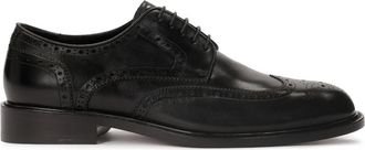 Kazar Zwarte elegante brogue-stijl halfschoenen - Heren - Nette schoenen - Zwart - 41 EU - Leer - Schoenen