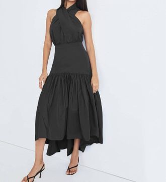 Veronica Beard Radley Asymmetric High-Low Dress In Black