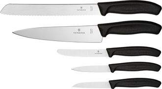 Victorinox by Swiss Army Swiss Classic Cuchillos De Cocina Negro 5 Piezas