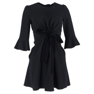 Diane Von F&uuml;rstenberg Bow Detail Mini Dress in Black Wool