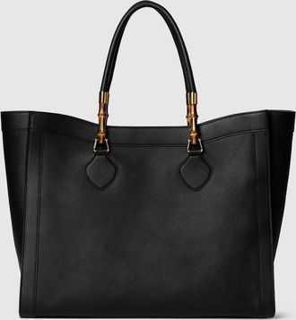 Gucci Bamboo Tote Large Bag, Black, Leather