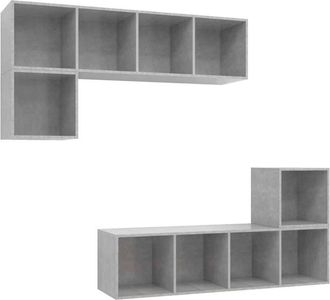 vidaXL Vidaxl - Set De Muebles De Sal&oacute;n 3 Pzas Madera Ingenier&iacute;a Gris Hormig&oacute;n