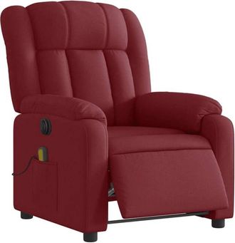 vidaXL Vidaxl - Sill&oacute;n De Masaje Reclinable El&eacute;ctrico Tela Rojo Tinto