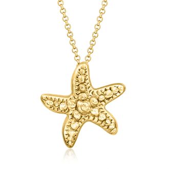 Ross-Simons Italian 18kt Gold Over Sterling Starfish Necklace
