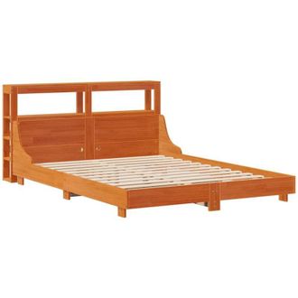 vidaXL Vidaxl - Cama Sin Colch&oacute;n Madera Maciza De Pino Marr&oacute;n Cera 140x200 Cm