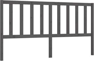 vidaXL Cabecero De Cama Madera Maciza De Pino Gris 186x4x100 Cm Vidaxl