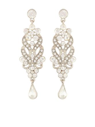Susan Caplan Vintage 1980s crystal drop earrings - women - Swarovski Crystal/Rhodium - One Size - Silver