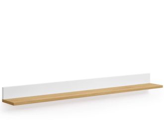 K Home Nachhaltiges Wandregal Abileno 120 x 15 cm - Eiche Natur / Weiss