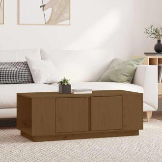 vidaXL Vidaxl - Mesa De Centro Madera Maciza De Pino Marr&oacute;n Miel 110x50x40 Cm