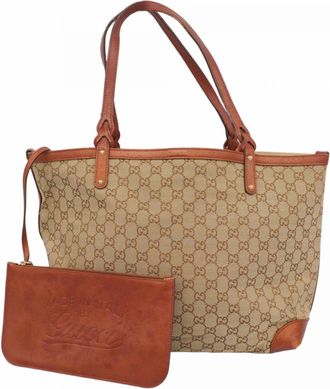 Gucci Brown Canvas Tote Bag (Pre-Owned)