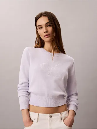 Calvin Klein Jeans Calvin Klein Womens Monologo Outline Sweater - Purple - XL
