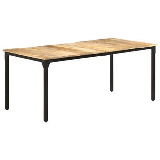 Berkfield Home Dining Table 180x90x76 cm Rough Mango Wood in Brown | Size: 180 x 90 x 76 cm