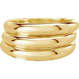 Murkani Vintage Wave Ring (Set of 3) 7 in Yellow Gold at Nordstrom
