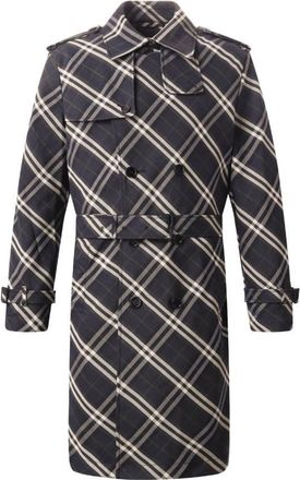 Burberry Check Long Belted Trench Coat, Brand Size 52 ( US Size 42 )