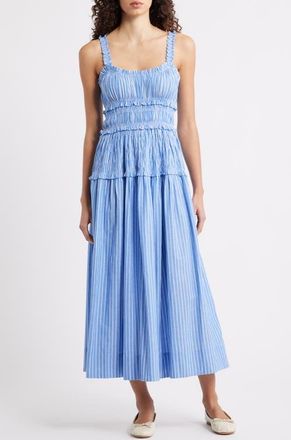 D&ocirc;en Marianne Stripe Organic Cotton Midi Dress in Deauville Stripe at Nordstrom, Size Xx-Small