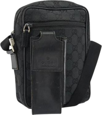 Gucci Pre-owned Cross Body Bags, female, Black, Size: ONE SIZE Pre-owned Canvas Crossbody Bag