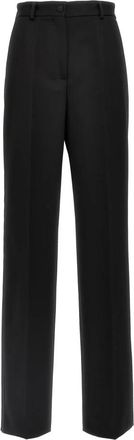 Dolce & Gabbana Wool Gabardine Tuxedo Pants - Dames - Wijde Broeken - Zwart - M - Wol - Broeken
