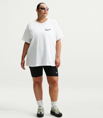 Nike Womens Nike Sportswear Classic High-Waisted 8 Biker Shorts (Plus Size) in Black | FB3102-010