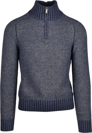 K-Way Truien & Vesten, Heren, Blauw, S, Wol, Trui met ritskraag
