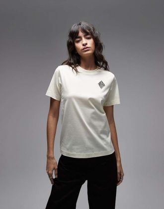 Lacoste T-shirt beige con logo-Neutro