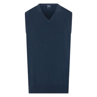 Fedeli Truien & Vesten, Heren, Blauw, L, Kasjmier, Mouwloos Kasjmier V-hals Vest