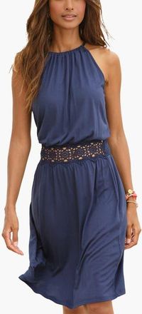 Lascana Womens Crochet Detail Dress in Navy at Nordstrom, Size 10