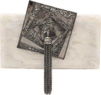 Tiramisu Graphic Minaudiere Box Clutch