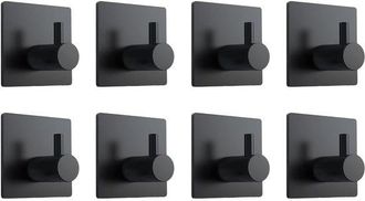 No Brand Ganchos Para Toallas De Acero Inoxidable, Ganchos De Pared Autoadhesivos Que No Requieren Taladrar, Aptos Para Ba&ntilde;os, Salas De Estar Y Oficinas (negro