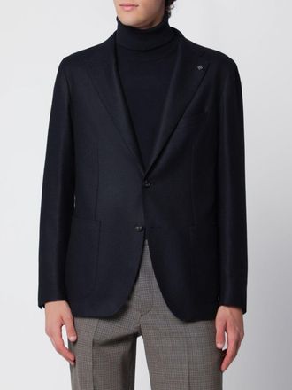 Tagliatore Blazer monopetto in lana vergine e cashmere con tasche a toppa