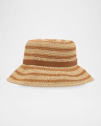 Valentino Garavani VLogo Signature Foldable Straw Bucket Hat