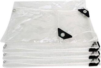 OEM Lona Impermeable, Lona Transparente, 200 X 200 Cm, Pvc De Alta Resistencia, Lona Transparente Con Ojales, 100 % Impermeable, Bordes Reforzados