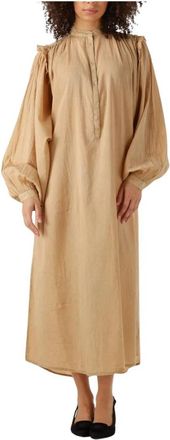 Mes Demoiselles... Beige Midi Jurk Sabi Charme - Dames - Casual kleedjes - Beige - XS - Kleedjes