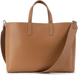 Calpak Haven Faux Leather 15-Inch Laptop Tote in Toffee at Nordstrom