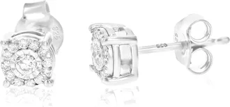 Vir Jewels 1/4 cttw Lab Grown Diamond Composite Earrings in Sterling Silver With Push Backs For Women